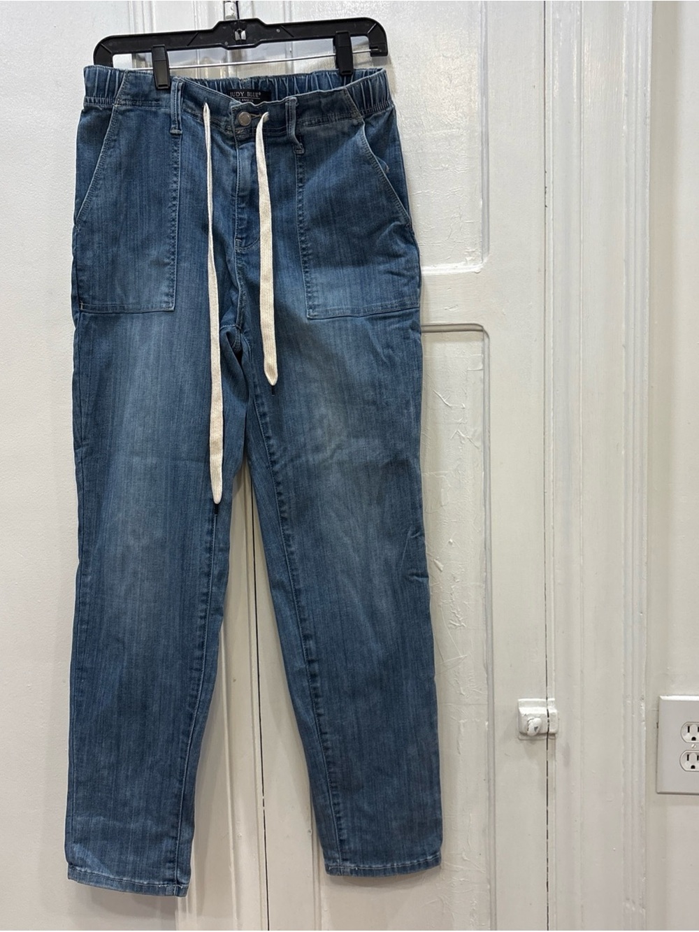 Judy Blue Jeans Womens 9/29 Blue High Waisted Rise Pull On Elastic Waist